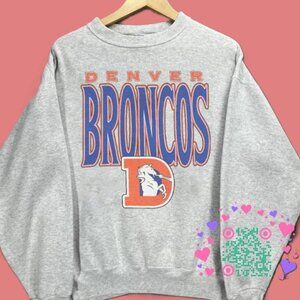 Vtg Denver Broncos Sweatshirt, Retro NFL Denver Broncos Football Shirt tee